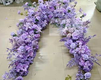 Lavender Wedding Arch Flower Swag, Mantle, Stairway, Circle Hexagon Arch Flowers, Wedding Arbor Garland, Event Floral, Custom Swags