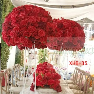 Large Centerpiece Wedding Lip Rose Flower Ball Artificial Greenery Flower table centerpiece wedding aisle flower ball rose business party