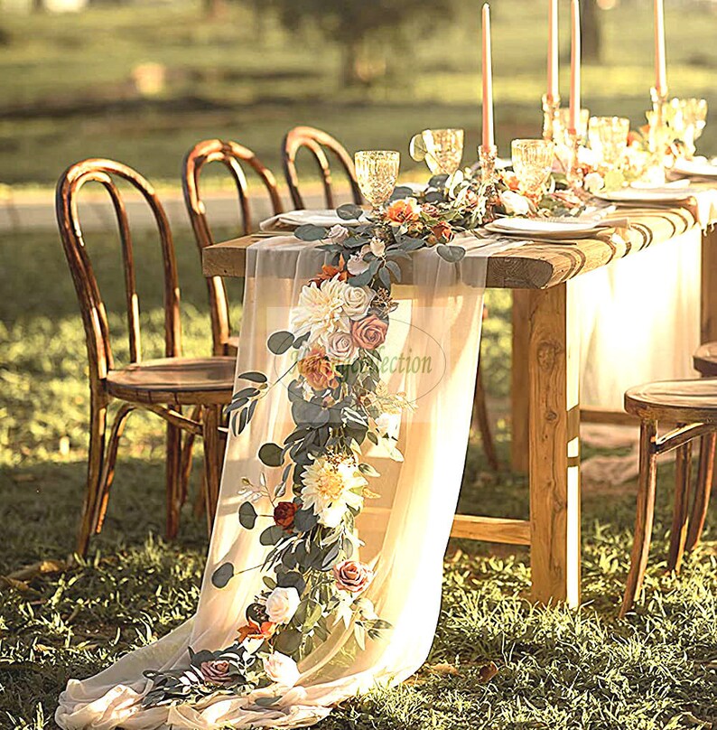 Lilac Lavender Floral Runners Artificial Eucalyptus Garland Etsy