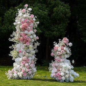 Baby breath Wedding Arch Decor rose Blush Wedding entrance ceremony reception Wedding backdrop floral archway