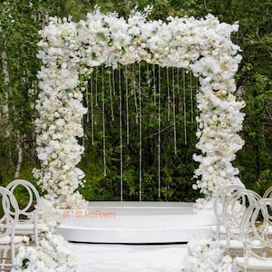 Cherry blossoms Dahlia Flowers Archway Wedding & Party Backdrop Square Arch Floral ceremony entrance Centerpiece Aisle Flowers