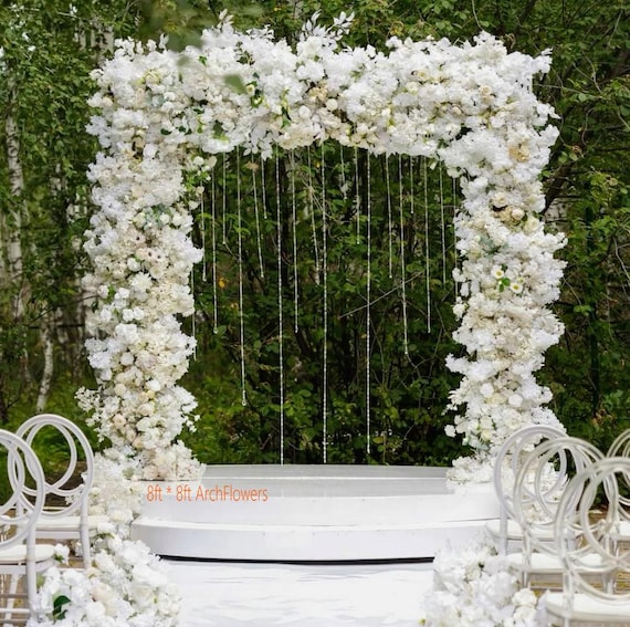 Pink & White Rose Peony Archway: Floral Wedding Ceremony Decor
