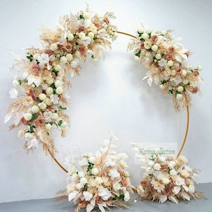 Blush Rose Gold Wedding arch flwoer Artificial white Flowers Archway Fall Floral Wedding Aisle Flower Garland,bridal shower photography