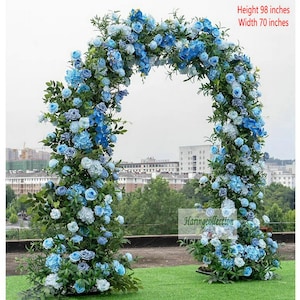 Sky Blue Rose Archway: Silk Wedding Floral Display