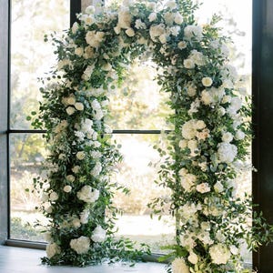 Thick arches White rose Wedding Big Entrance Flowers Archway Wedding ceremony Arch Floral baby breath backdrop arch decor