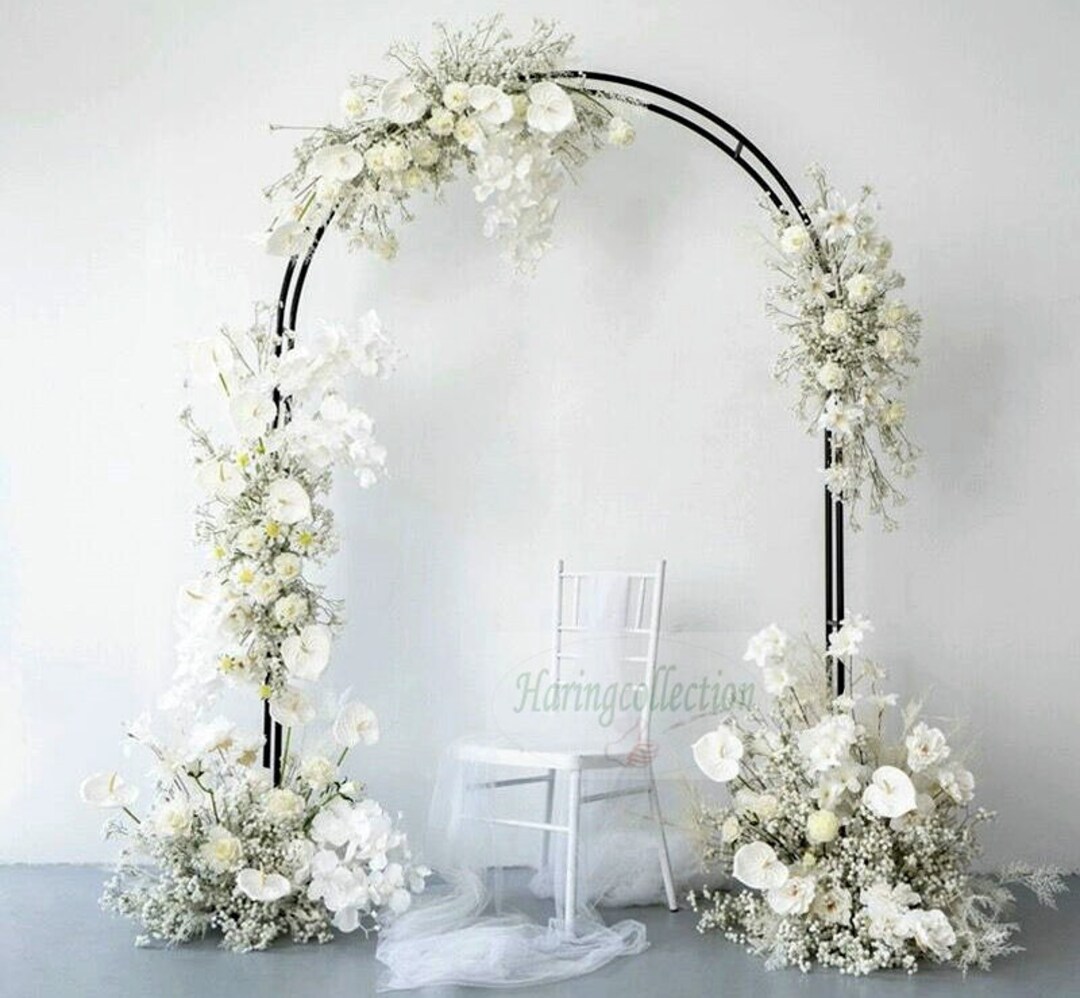 Crabapple Calla Lily White Rose Baby Breath Wedding Archway Flower, Wedding Corner Swag for Arch