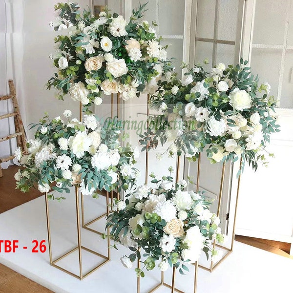 mixed Ivory Flower Ball Artificial wedding Flower arrangement table centerpiece greenery flower ball peony business party Dinner Party