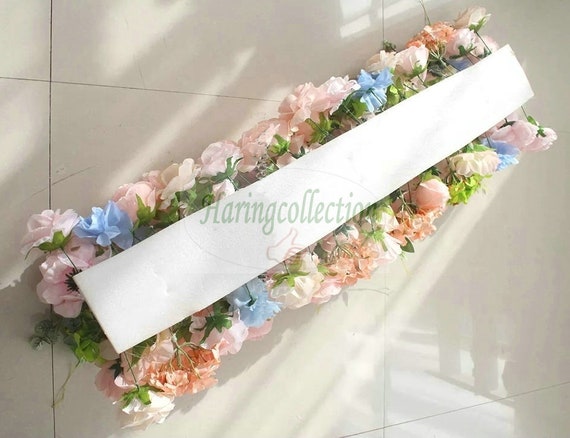 Heart Arch Flower Ivory Rose wedding Flower Reception, white Floral arch decor Floral Meniscus aisle Artificial Silk Flowers Row