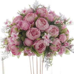 Wedding Table Centerpiece Dinner  Flower Ball eucalyptus Blush peony kiss ball