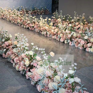 Romantic Wedding Flower Garland, Custom Wedding Reception Table Runner,Floral Flower Runner, Swag Flower Arch, Flower Backdrop