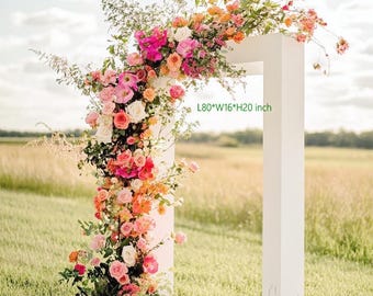 Wedding arrangements blush pink and orange wildflowers arch coner flowers Runner Wedding Event Floral  archway aisle flower