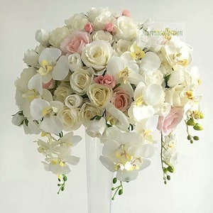 Blush Pink Flower Ball Artificial Flower table centerpiece wreath wedding decor road lead flower ball peony rose business cocktail party XHB-04