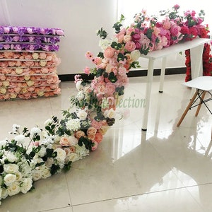 Passionate Rose Flower Garland, Wedding Reception Table Runner, Wedding ...