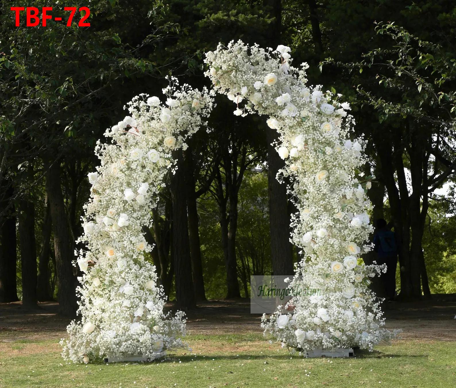 Forest Wedding arch flowers arrangement with Baby breath white rose flowers backdrop Wedding Arbor Archway flowers Party event