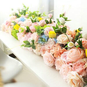 Passionate Rose Flower Garland, Wedding Reception Table Runner, Wedding ...