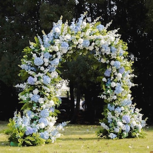 Blue & White Wedding Flower Archway, Hyacinth Floral Display