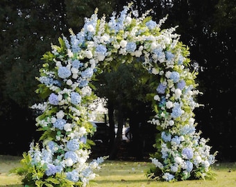 Blue & White Wedding Flower Archway, Hyacinth Floral Display