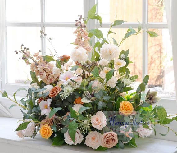 Artificial Spring Flower Arrangement: Wedding Aisle & Table Centerpiece