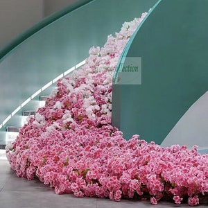 Sweet 16 Girl Pink Flowers Baby Pink Series Artificial peach Cherry blossoms Floral Arrangement Wedding aisle flowers, ground arch flowers