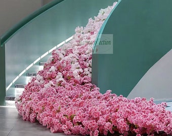 Sweet 16 Girl Pink Flowers Baby Pink Series Artificial peach Cherry blossoms Floral Arrangement Wedding aisle flowers, ground arch flowers
