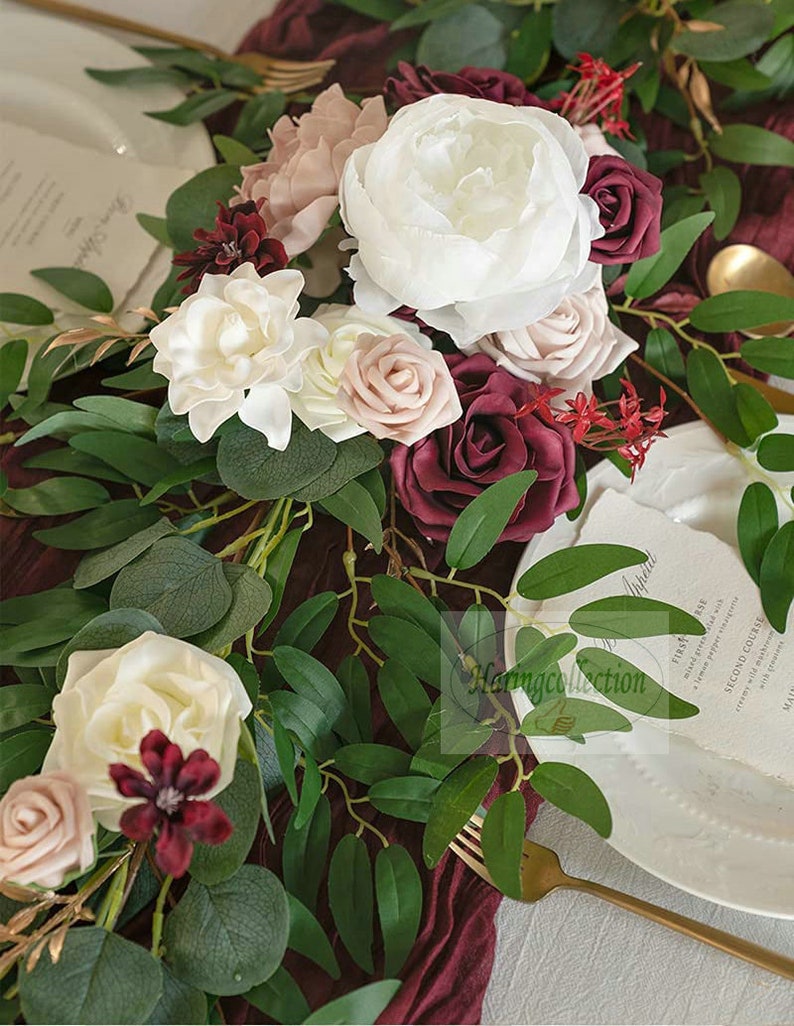 Lilac Lavender Floral Runners Artificial Eucalyptus Garland Etsy