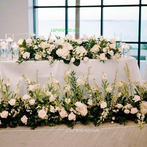Flores de seda branca para mesa de casamento: decoração floral para centro de mesa