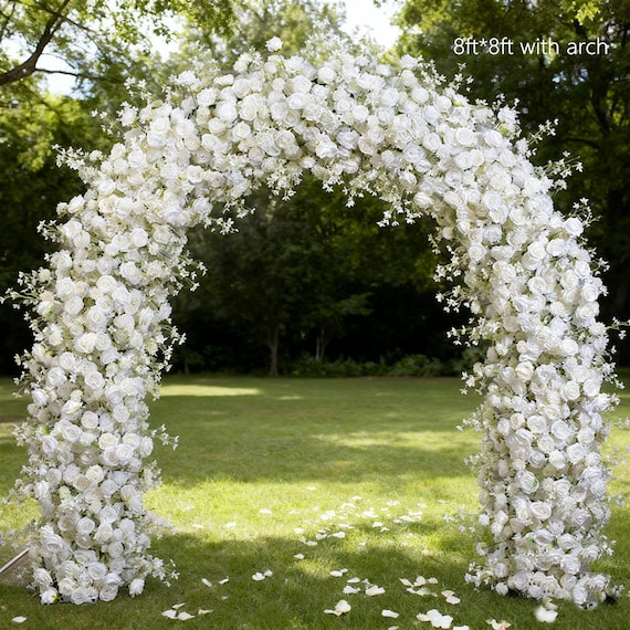 Pink & White Rose Peony Archway: Floral Wedding Ceremony Decor
