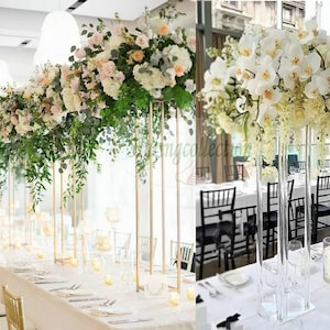 Flower Ball Wedding Table Centerpiece in White Rose and eucalyptus Phalaenopsis orchid