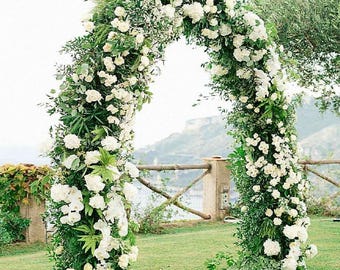 White Flower & Greenery Wedding Arch Arrangement