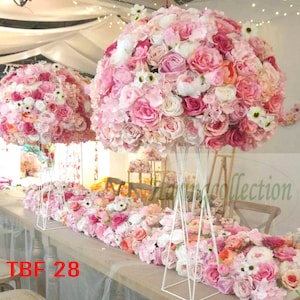 Mixed Pink Flower Ball Artificial Flower table centerpiece wreath wedding decor road lead flower ball peony rose business cocktail party