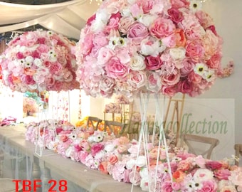 Mixed Pink Flower Ball Artificial Flower table centerpiece wreath wedding decor road lead flower ball peony rose business cocktail party