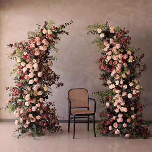Dusty Blush Wedding Arch flowers, Wedding Entrance Arrrangement  Party Stage Home Decor Flower backdrop