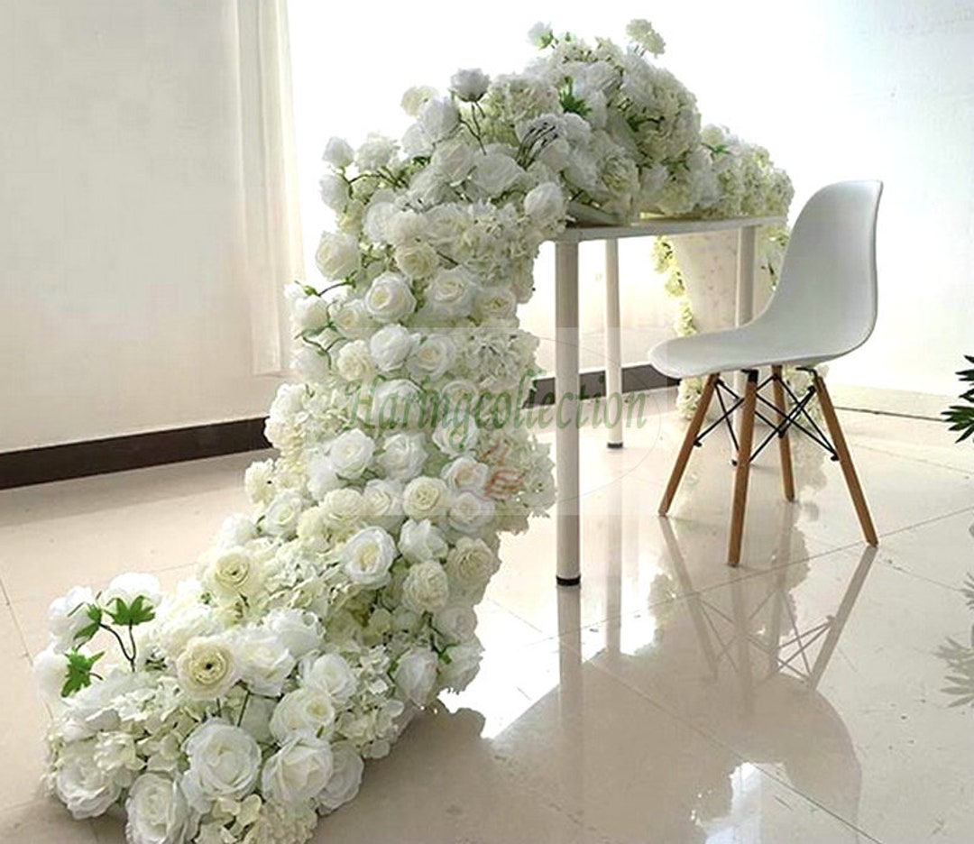 2024 2 Pack Artificial Hanging Plants Flower Rose Vine Silk Garland Hanging  Ivy Vine Basket Plant For Home Party Wedding Arch Garden Wall Decor (white