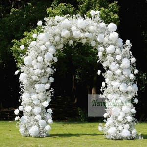 Baby breath and white rose Wedding Big Entrance Flowers Archway Wedding ceremony Backdrop Arch Floral Gypsophila U arch decor