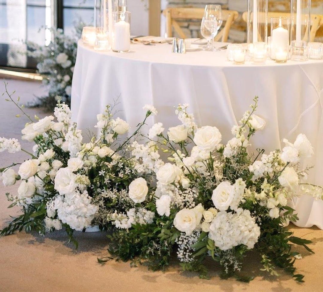 White Silk Wedding Aisle Flowers: Ceremony & Reception Decor - Etsy