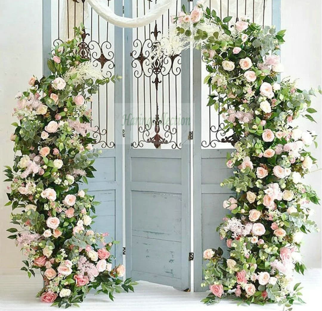 Eucalyptus Wedding Arch Champagne Pale Pink Artificial Floral,flower