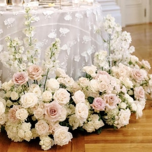 Pale blush cream rose Wedding head Table Flowers  ground Flowers Wedding Ceremony Aisle Flowers Centerpiece Gazebo Bride sweetheart florals