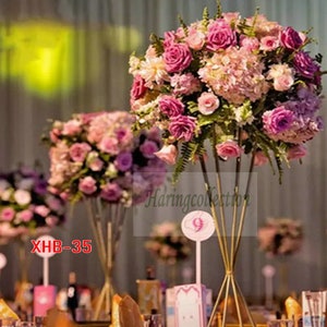 Wedding dinner Flower Ball Artificial Flower table centerpiece wreath wedding aisle flower ball peony rose business cocktail party, Cabernet