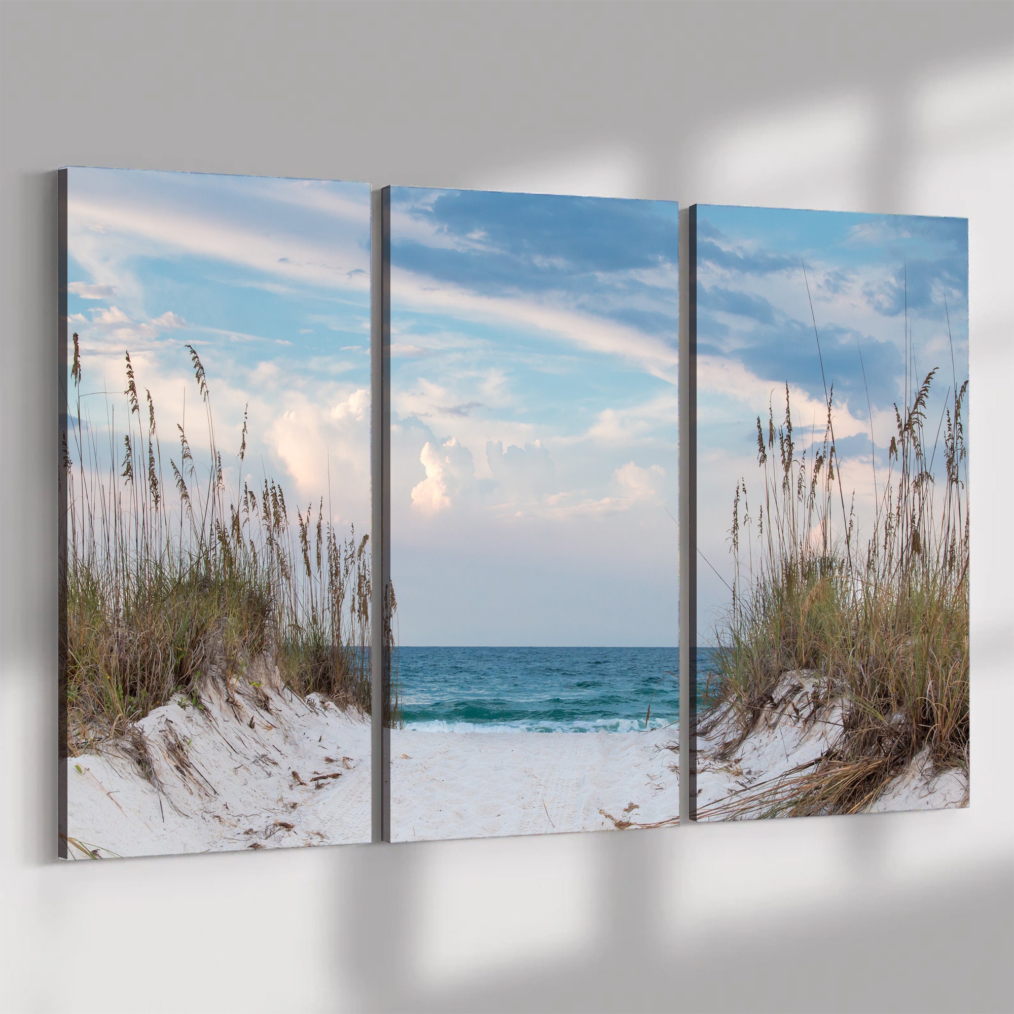 White Sandy Beach Path to the Ocean Canvas Wall Art | Décor for Home ...