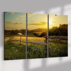 Countryside Landscape Rural Farm Canvas Wall Art | décor for home & office | canvas print