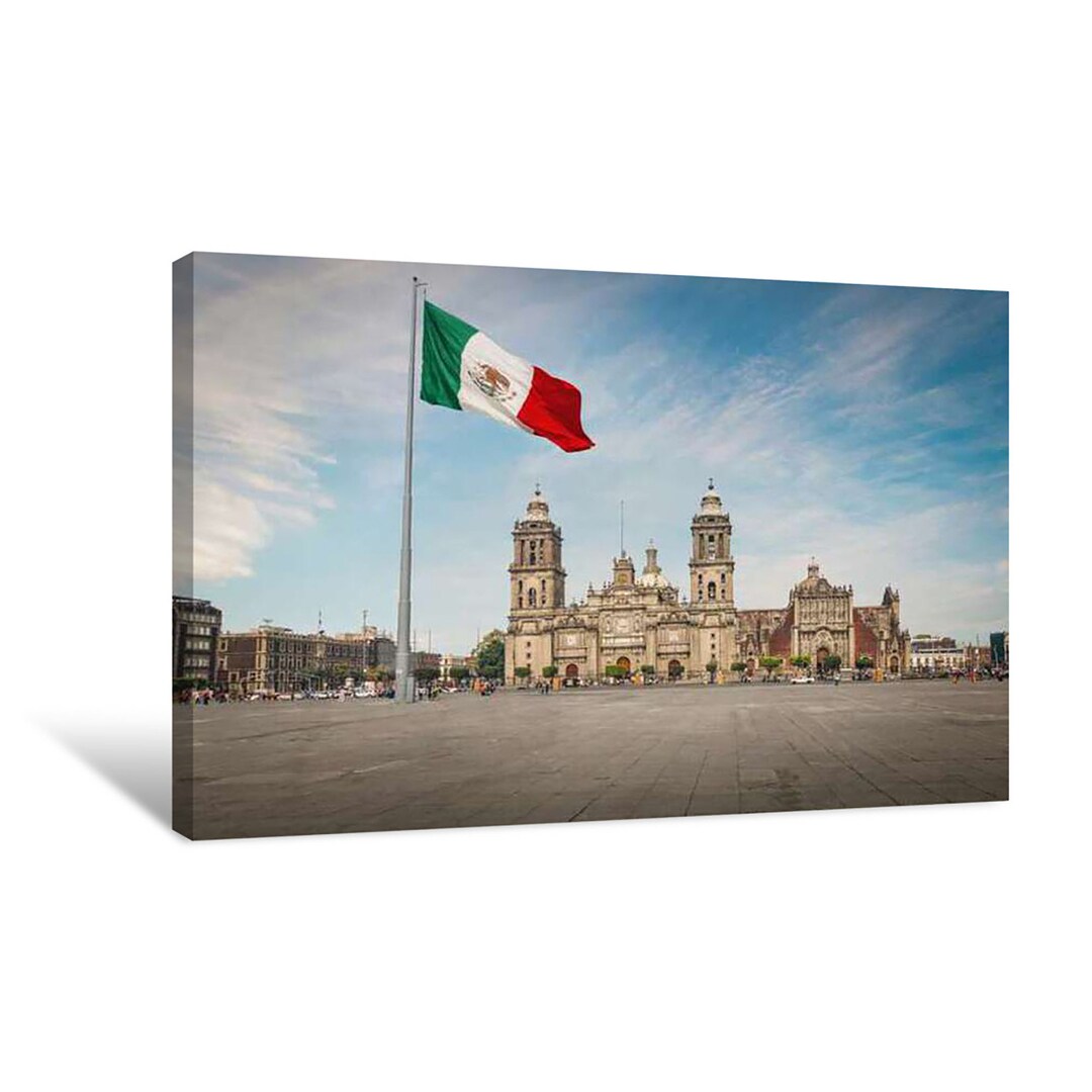 Zocalo Square Mexico City Canvas Wall Art Décor for Home & Office