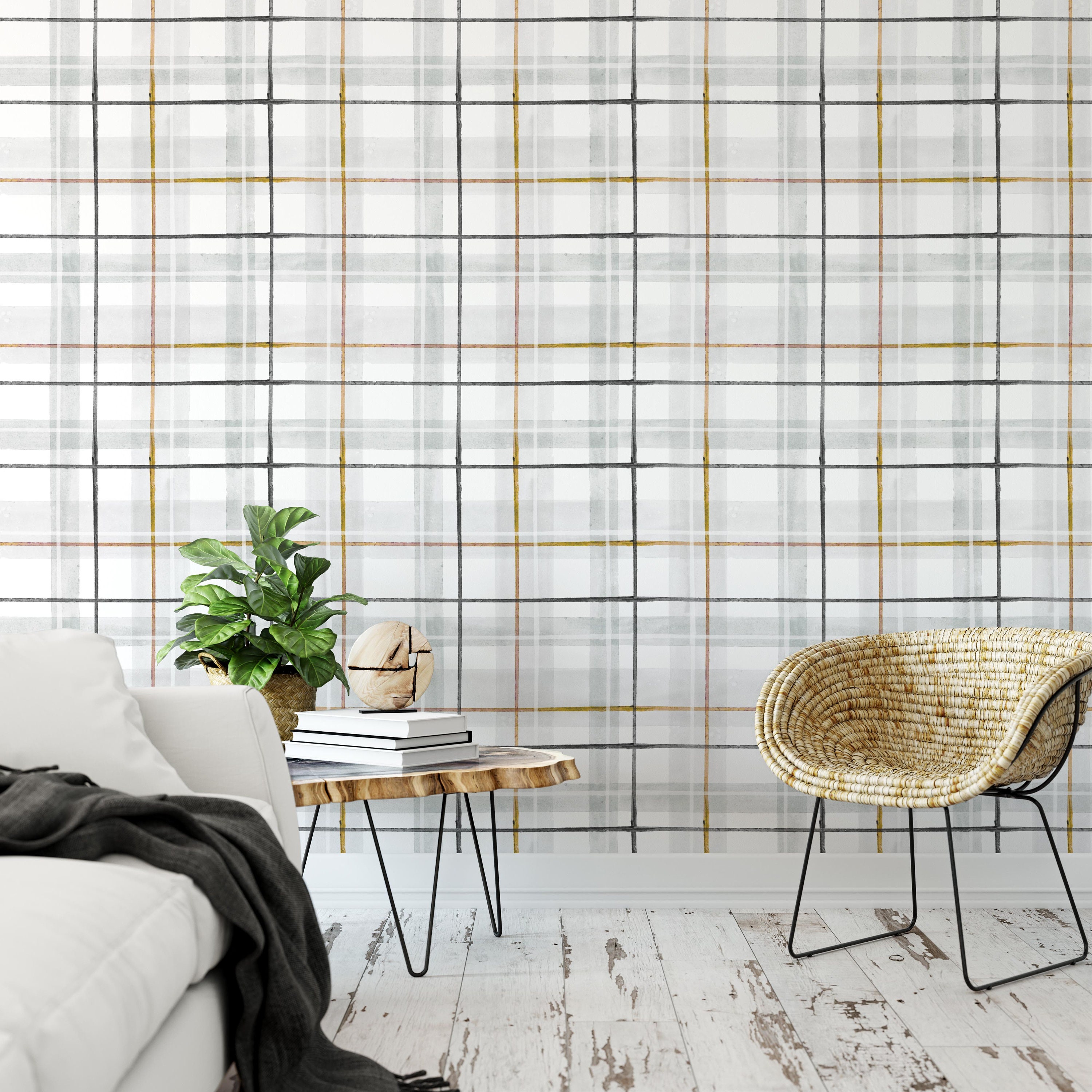 Plaid Peel And Stick Wallpaper