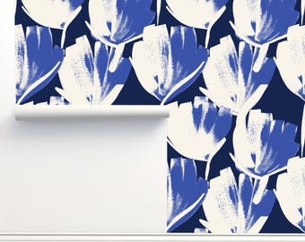 Tulips Amber Peel and Stick Luxury Wallpaper by Julia Schumacher Home Decor Wall Art Removable Wallpaper Limitless Walls