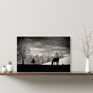 Winter Horse Canvas Print Wall Art | décor for home & office | Limitless Walls