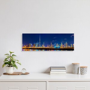 Dubai Skyline Panorama Canvas Wall Art | décor for home & office | canvas prints