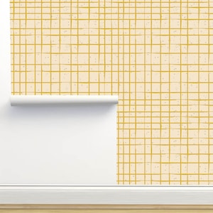 Geometrical Yellow Peel & Stick Wallpaper by Monor Designs Home Decor Wall Art Removable Wallpaper Limitless Walls