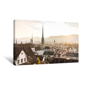 Zurich Switzerland Skyline Canvas Wall Art | décor for home & office | canvas ready to hang | canvas prints | large wall art
