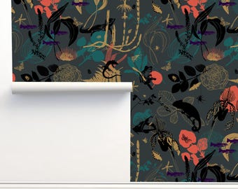 Mystic Picnic Peel and Stick Luxury Wallpaper by Julia Schumacher Home Decor Wall Art Removable Wallpaper Limitless Walls