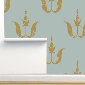 Antiques Gold Peel & Stick Wallpaper by Monor Designs Home Decor Wall Art Removable Wallpaper Limitless Walls