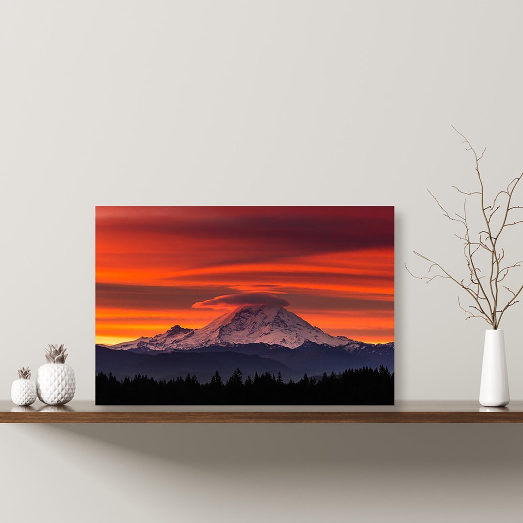 Mt Rainier Sunrise Canvas Wall Art | Décor for Home & Office | Canvas ...